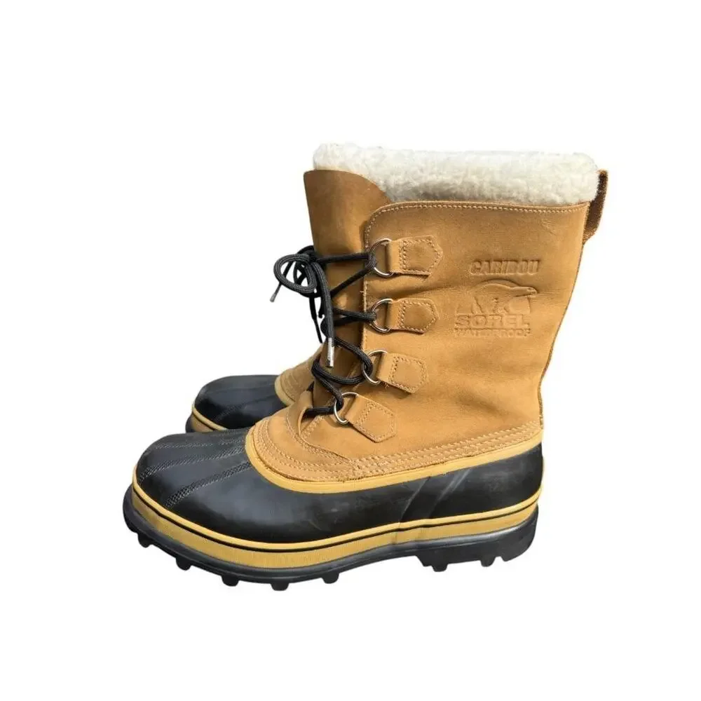 Sorel Caribou Leather Snow Boot Men size 10